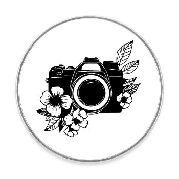 Photographe Photographie Caméra de photographie - Magnet rond - blanc - Devant