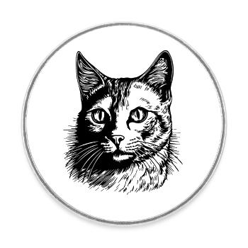 Katze Katzen Kätzchen Katzendame - Runder Kühlschrankmagnet - Weiß - Vorne