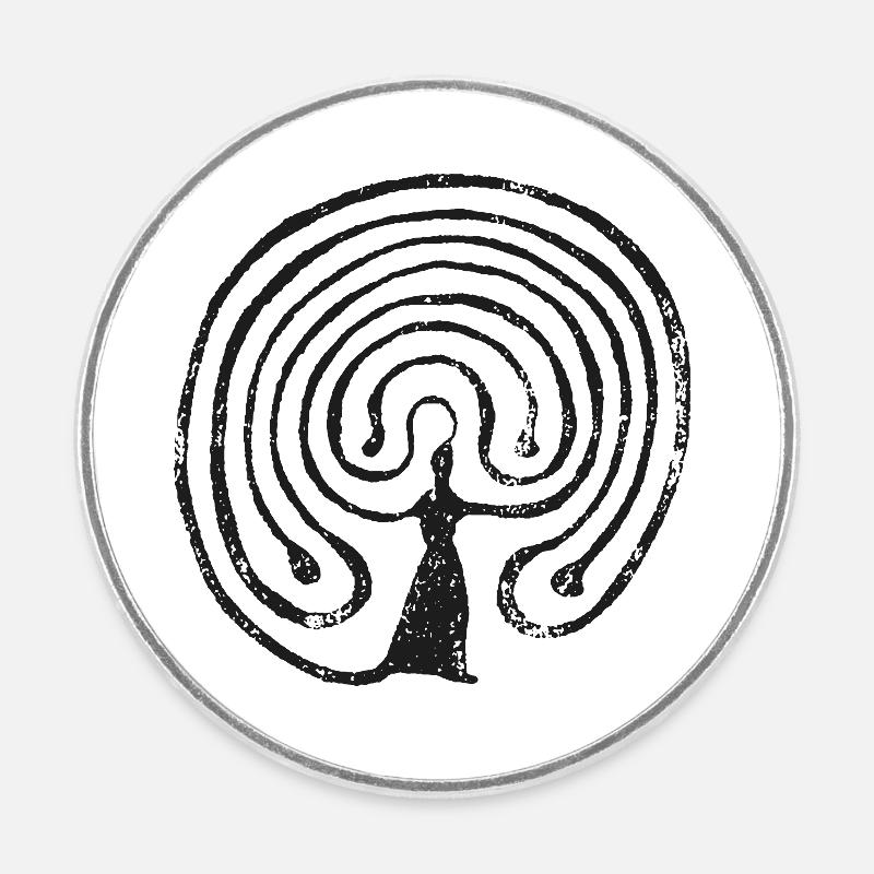 Labyrinth - Round  fridge magnet - white
