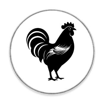 Huhn Hühnerstall Geflügel Hahn Bauernhof - Runder Kühlschrankmagnet - Weiß - Vorne