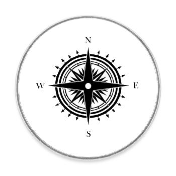 Compass Nautical Sailboat Seafarer - Round  fridge magnet - white - Front