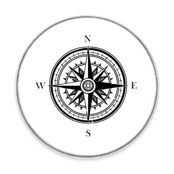 Compass Nautical Sailboat Seafarer - Round  fridge magnet - white - Front