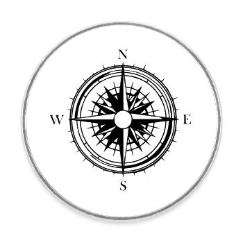 Compass Nautical Sailboat Seafarer - Round  fridge magnet - white - Front