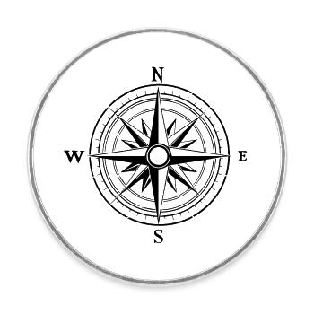 Compass Nautical Sailboat Seafarer - Round  fridge magnet - white - Front