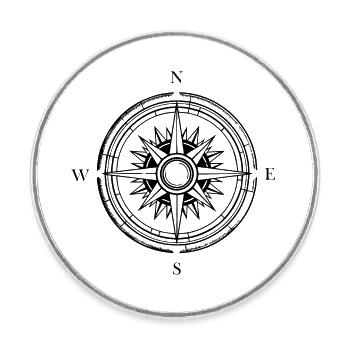 Compass Nautical Sailboat Seafarer - Round  fridge magnet - white - Front