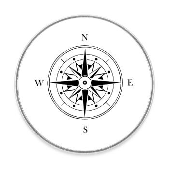 Compass Nautical Sailboat Seafarer - Round  fridge magnet - white - Front