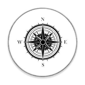 Compass Nautical Sailboat Seafarer - Round  fridge magnet - white - Front