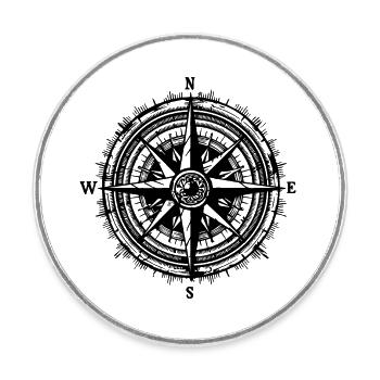 Compass Nautical Sailboat Seafarer - Round  fridge magnet - white - Front