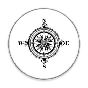 Compass Nautical Sailboat Seafarer - Round  fridge magnet - white - Front