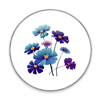 Blumen Blumenstrauß Garten Floristik Gärtnerei - Runder Kühlschrankmagnet - Weiß - Vorne