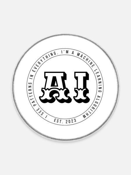 KI-Algorithmus - Runder Kühlschrankmagnet - Weiß
