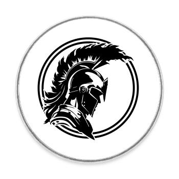 Krieger Sparta Helm Spartaner - Runder Kühlschrankmagnet - Weiß - Vorne