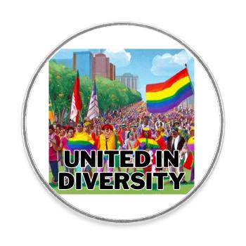 United in Diversity - Runder Kühlschrankmagnet - Weiß - Vorne