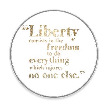 Human Rights - Round  fridge magnet - white - Front