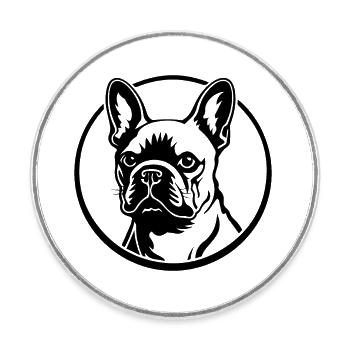 Französische Bulldogge Frenchie Boston Terrier - Runder Kühlschrankmagnet - Weiß - Vorne