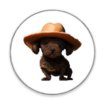 Pudel Hundehalter Pudelwelpe Hundeliebe Hundewelpe - Runder Kühlschrankmagnet - Weiß - Vorne