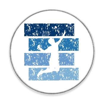 Badminton cadeau Vintage - Magnet rond - blanc - Devant