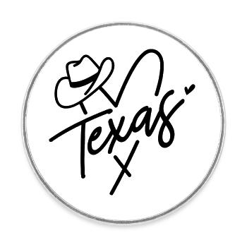 Texas Cowboy Heart Love - Round  fridge magnet - white - Front