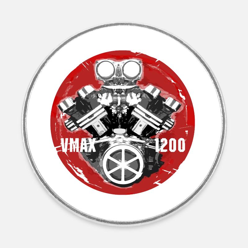 VMAX 1200 Engine Japan Style - Round  fridge magnet - white
