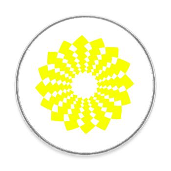 om zeichen chakra blume kreis spirit neon gelb - Runder Kühlschrankmagnet - Weiß - Vorne