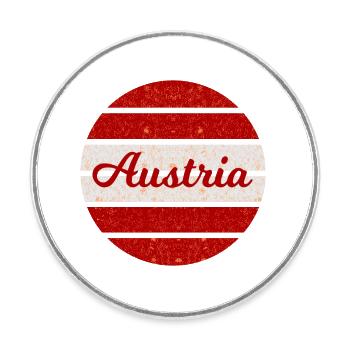 At home in Austria - Round  fridge magnet - white - Front