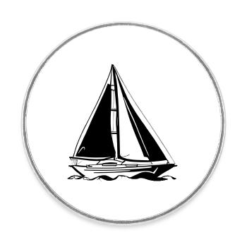Segeln Segelschiff Segelsport Segler Segelboot - Runder Kühlschrankmagnet - Weiß - Vorne
