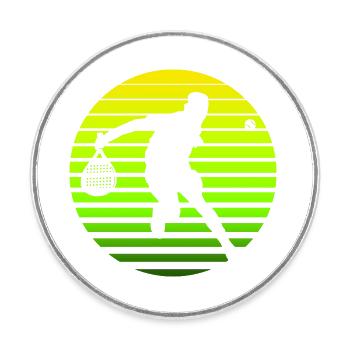 Padel Retro Sonne - Runder Kühlschrankmagnet - Weiß - Vorne