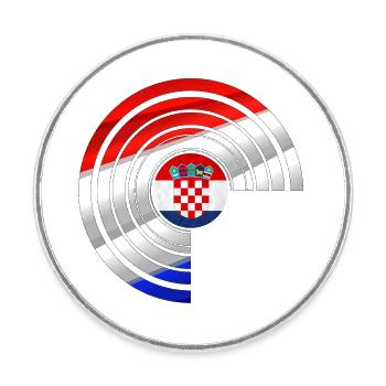 Croatia hrvatska croatia hrv travel europe zagreb - Round  fridge magnet - white - Front