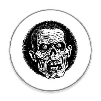 Zombie Untoter Halloween Horror - Runder Kühlschrankmagnet - Weiß - Vorne