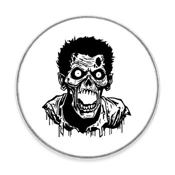 Zombie Untoter Halloween Horror - Runder Kühlschrankmagnet - Weiß - Vorne
