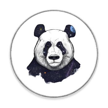 Space panda - Magnet rond - blanc - Devant