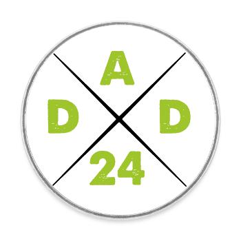 dad 24 - Round  fridge magnet - white - Front