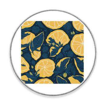 Lemon - Round  fridge magnet - white - Front