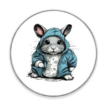 Bibi das Chinchilla - Runder Kühlschrankmagnet - Weiß - Vorne