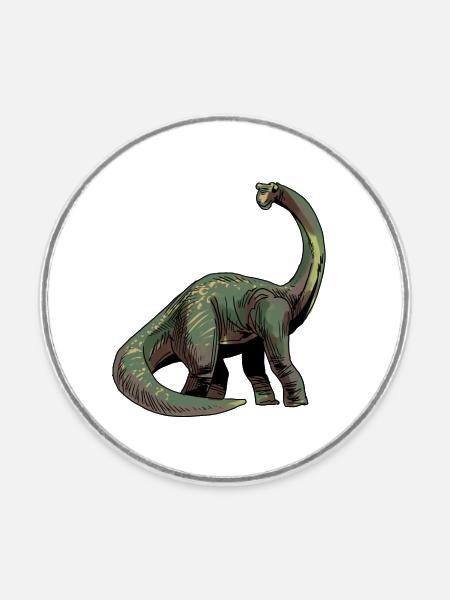 Brontosaurus - Runder Kühlschrankmagnet - Weiß