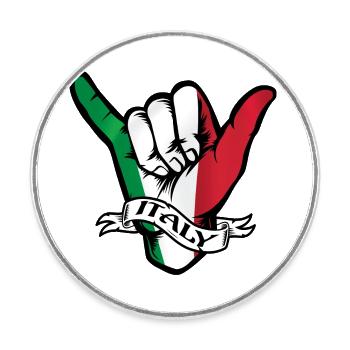 Italy Shaka - Runder Kühlschrankmagnet - Weiß - Vorne