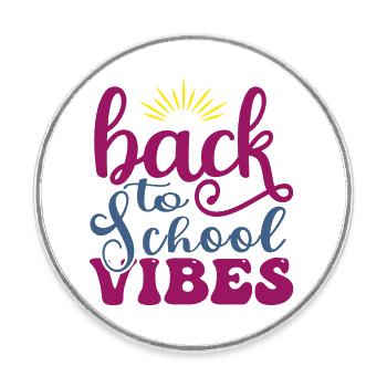 back to school vibes, Schulbeginn Schulanfang Fun - Runder Kühlschrankmagnet - Weiß - Vorne