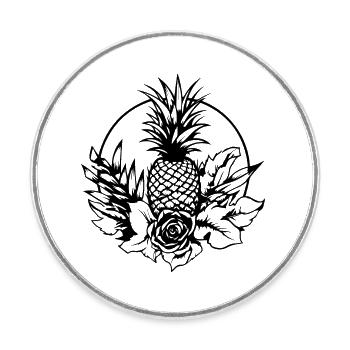 Ananas - Runder Kühlschrankmagnet - Weiß - Vorne