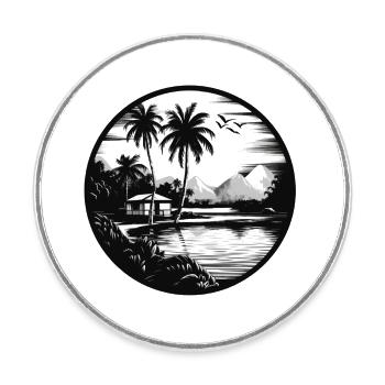 Destination de rêve minimaliste - Magnet rond - blanc - Devant
