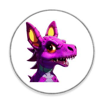 Purple Dragon - Round  fridge magnet - white - Front