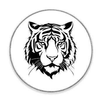 Tigre Big Cat - Magnet rond - blanc - Devant
