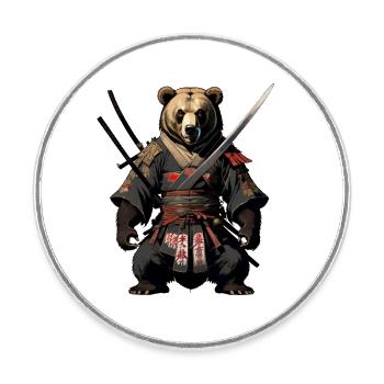 The Ninja Bear - Round  fridge magnet - white - Front