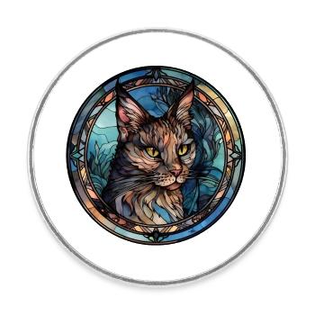 Donskoy Katzenrasse Aquarellglas - Runder Kühlschrankmagnet - Weiß - Vorne