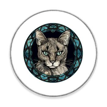 Javanische Katzenrasse Aquarellglas - Runder Kühlschrankmagnet - Weiß - Vorne