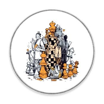 Chess Tower - Round  fridge magnet - white - Front