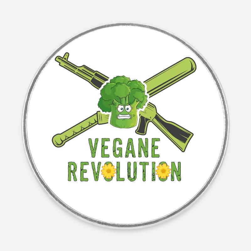 Révolution végane - Magnet rond - blanc