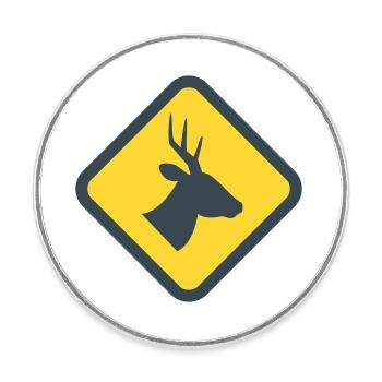 Achtung Hirsch - Runder Kühlschrankmagnet - Weiß - Vorne