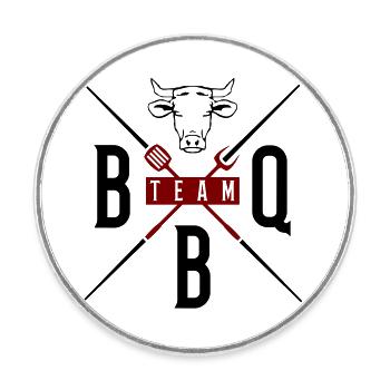 Grill BBQ Team - Round  fridge magnet - white - Front