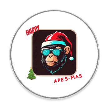 happy ape's mas - Magnet rond - blanc - Devant