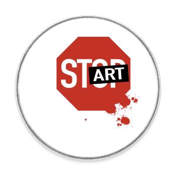 Stop wird Start - Runder Kühlschrankmagnet - Weiß - Vorne